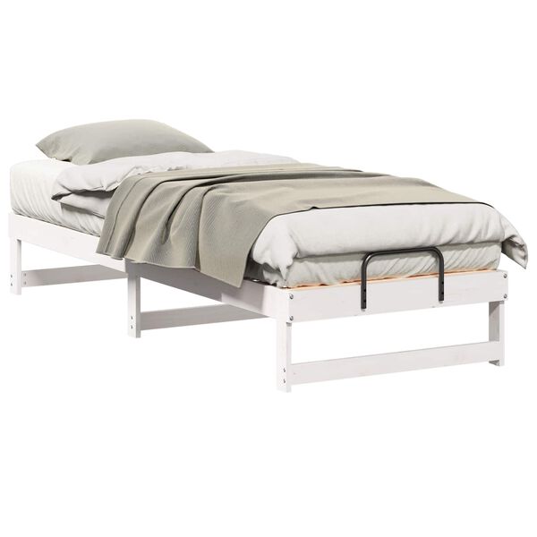 vidaXL Bed Frame White 80 x 200 cm Solid Pine Wood
