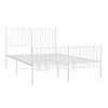 vidaXL Metal Bed Frame without Mattress with Footboard White 140x200cm