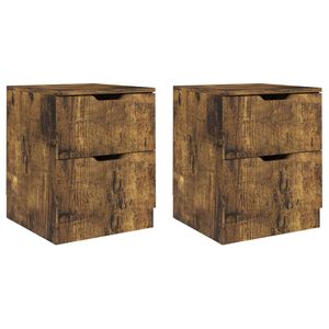 vidaXL Bedside Cabinets 2 pcs Smoked Oak 40x40x50 cm Engineered Wood