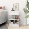 vidaXL Bedside Cabinet High Gloss White 40x35x65 cm Engineered Wood