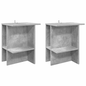 vidaXL Coffee Table 2 pcs Concrete Grey 40 x 30 x 49 cm