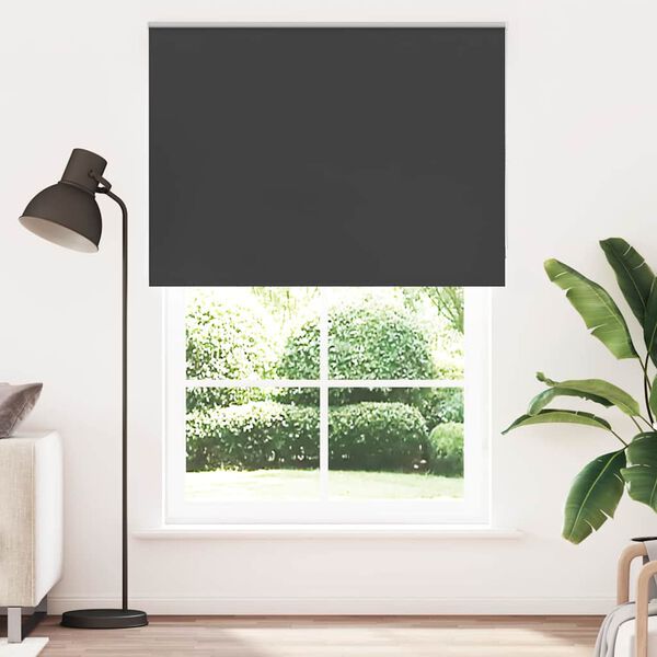 vidaXL Roller Blind Blackout Black 165x230 cm Fabric Width 161.6 cm Polyester