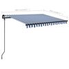 vidaXL Manual Retractable Awning with Posts 3x2.5 m Blue and White