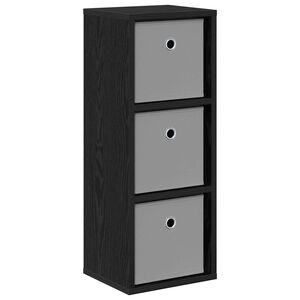 vidaXL Sideboard with Drawer Black Oak 25.5 x 22 x 69.5 cm