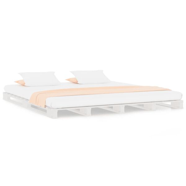 vidaXL Pallet Bed without Mattress White 160x200 cm Solid Wood