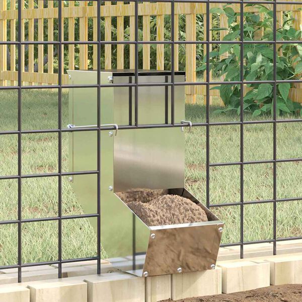 vidaXL Rabbit Feeder Silver 12.5 x 26 x 28.5 cm Galvanised Steel