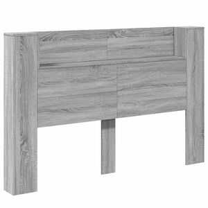 vidaXL Headboard Cabinet with LED Grey Sonoma 160 x 16.5 x 103.5 cm
