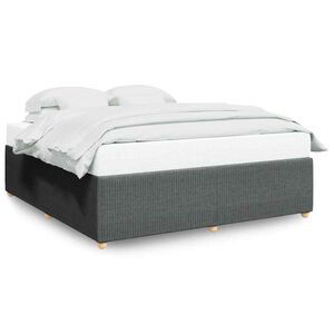 vidaXL Bed Frame without Mattress Dark Grey Super King Fabric