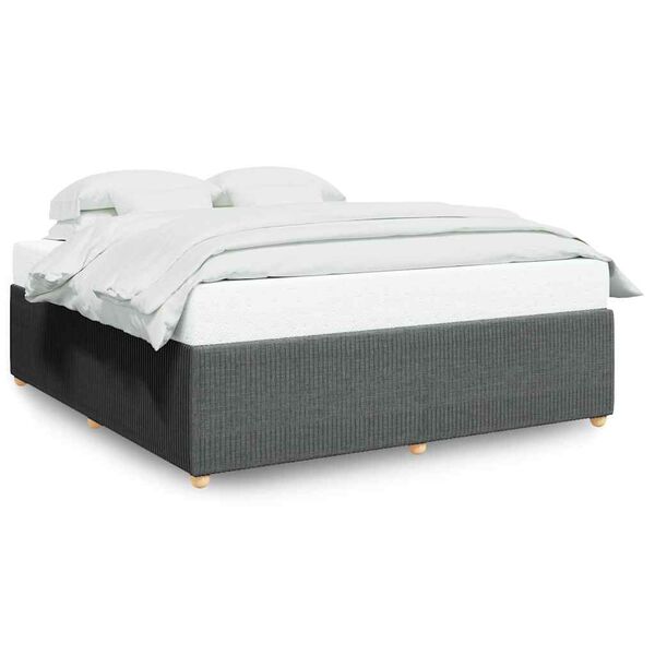 vidaXL Bed Frame without Mattress Dark Grey Super King Fabric