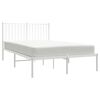 vidaXL Metal Bed Frame without Mattress with Headboard White 120x200cm