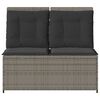 vidaXL Garden Bench with Cushion Grey Poly rattan