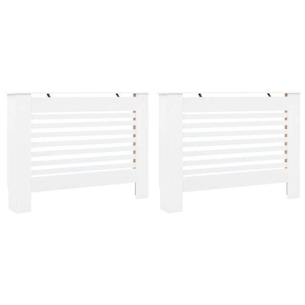 vidaXL Radiator Covers 2 pcs White 112x19x81.5 cm MDF