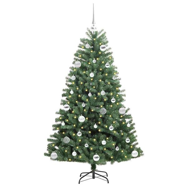 vidaXL Artificial Hinged Christmas Tree Green 150 cm PVC and Metal