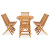vidaXL 9 Piece Folding Outdoor Dining Set Solid Teak Wood