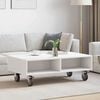 vidaXL Side Table with Wheels White 90 x 50 x 30 cm Engineered Wood