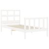 vidaXL Bed Frame without Mattress White Single Solid Wood Pine