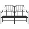 vidaXL Metal Bed Frame without Mattress with Footboard Black 135x190cm
