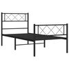 vidaXL Metal Bed Frame without Mattress with Footboard Black 75x190cm