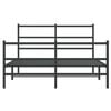 vidaXL Metal Bed Frame without Mattress with Footboard&nbsp;Black 135x190cm