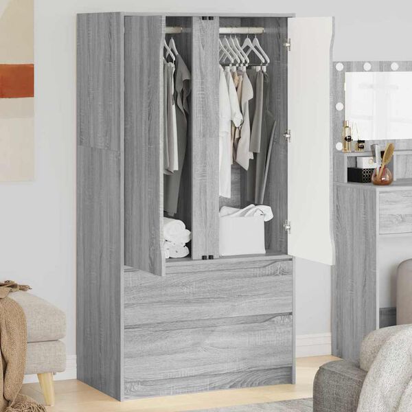 vidaXL Cabinet Manual Grey Sonoma 79.5 x 49 x 156 cm Engineered Wood
