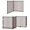 vidaXL Dog Gate with Door Foldable 8 Panels Brown 640 cm Poplar Wood