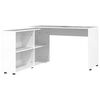 vidaXL Corner Desk High Gloss White Engineered Wood