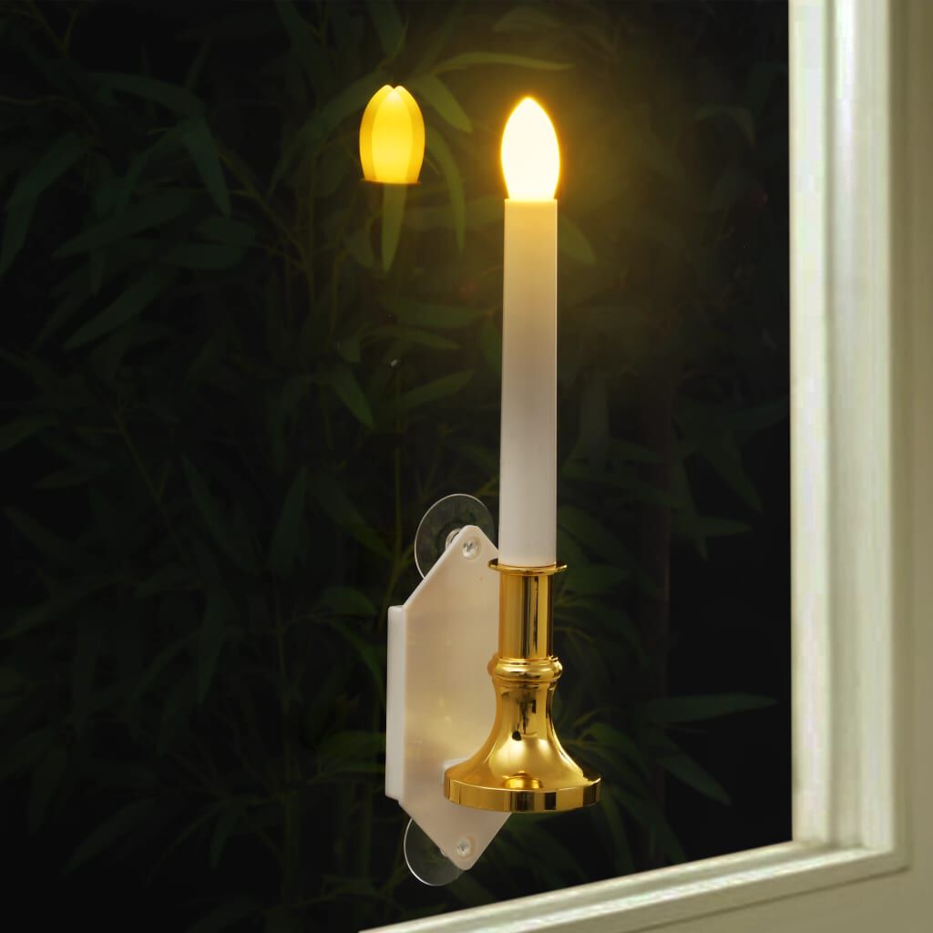Solar powered shop window candle lights