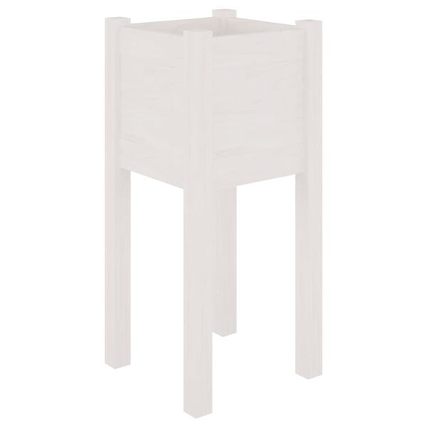 vidaXL Garden Planters 2 pcs White 31x31x70 cm Solid Pinewood