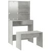 vidaXL Dressing Table Set with LED Concrete Grey Engineered Wood