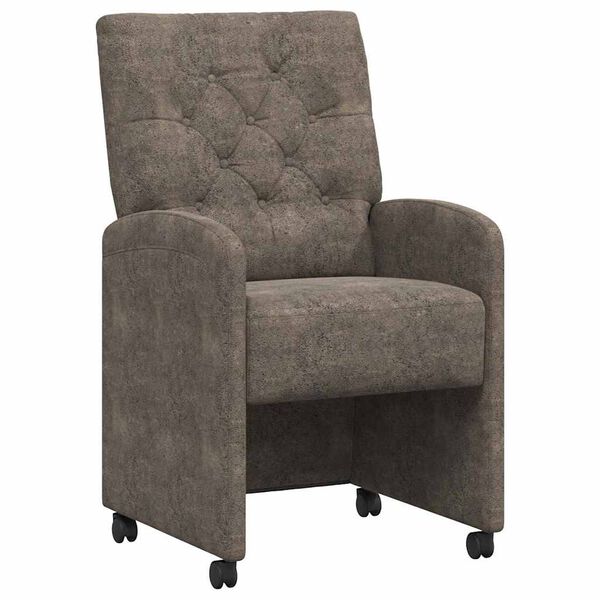 vidaXL Dining Chairs with Wheels 2 pcs Dark grey 58 x 67 x 97 cm