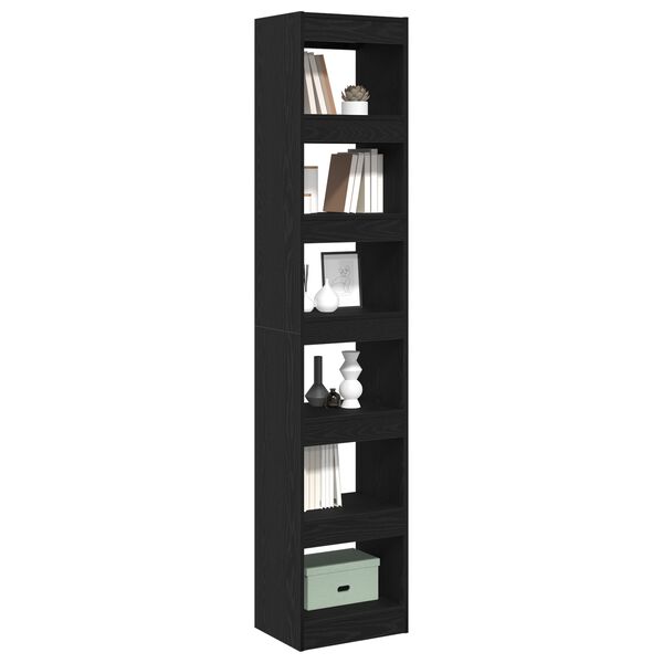 vidaXL Book Cabinet Black Oak 40 x 30 x 198 cm Engineered Wood