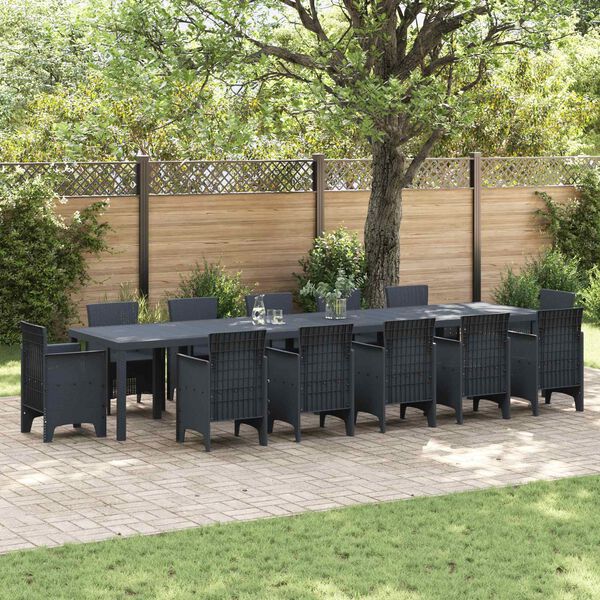 vidaXL Garden Table Anthracite 400 x 100 x 73 cm Poly Rattan