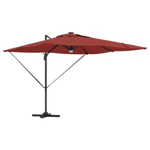 vidaXL Roma Parasol Red 286 x 285 x 270 cm Aluminium and Polyester