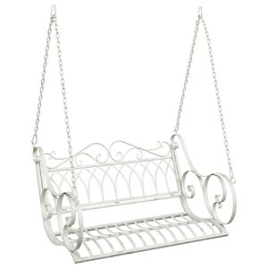 vidaXL Swing Bench Steel 109 x 75 x 59 cm Antique White