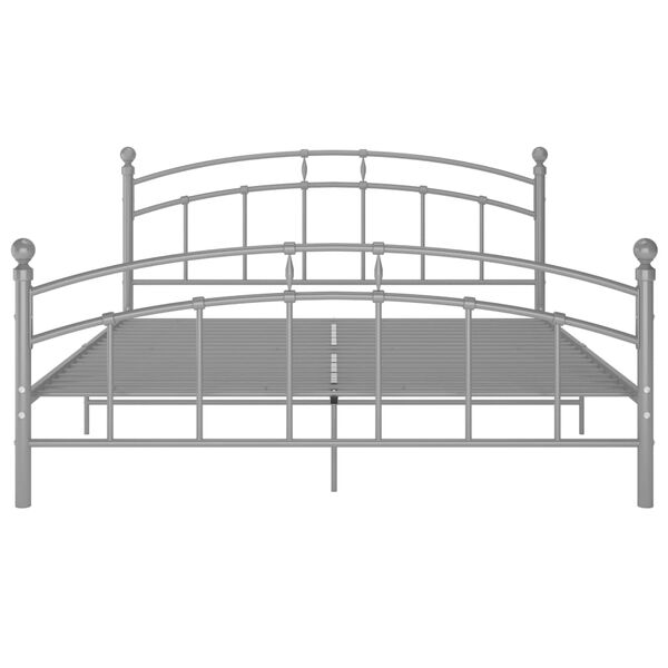 vidaXL Bed Frame without Mattress Grey Metal 140x200 cm