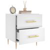 vidaXL Bedside Cabinet White 40x35x47.5 cm Engineered Wood