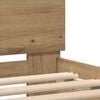 vidaXL Bed Frame with LED Artisan Oak 120 x 190 cm Engineered Wood