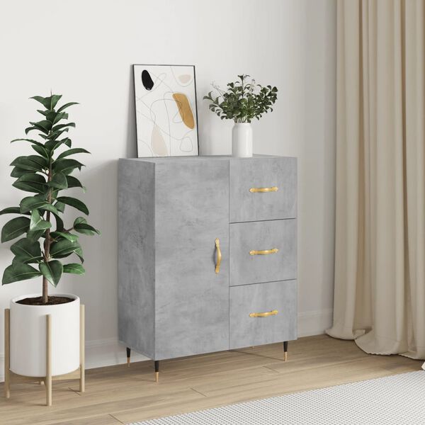 vidaXL Sideboard Concrete Grey 69.5x34x90 cm Engineered Wood