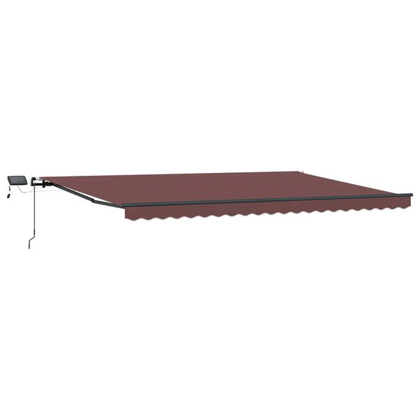 vidaXL Manual Retractable Awning with LEDs Brown 500x300 cm