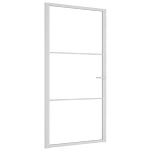 vidaXL Interior Door 102.5x201.5 cm White ESG Glass and Aluminium