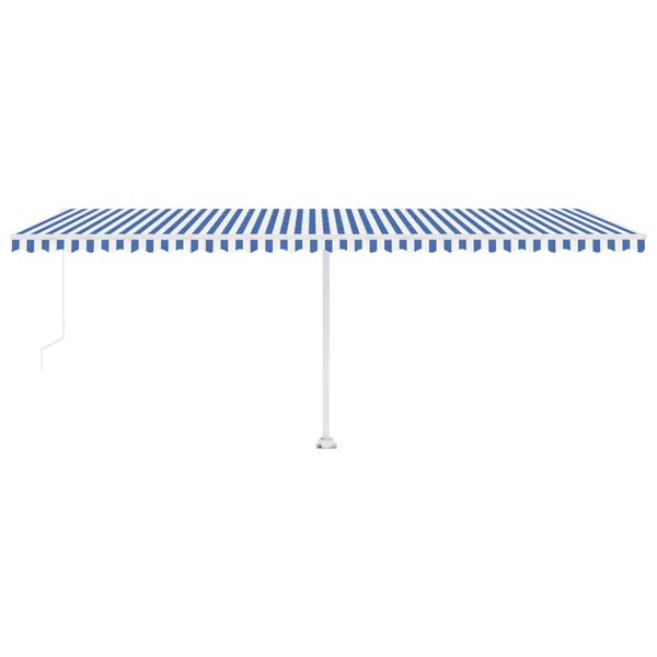 vidaXL Freestanding Manual Retractable Awning 600x350 cm Blue/White