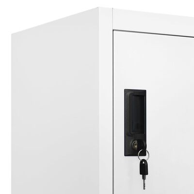 vidaXL Locker Cabinet White 90x40x180 cm Steel