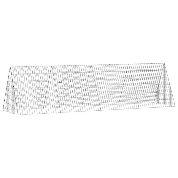 vidaXL Chicken Cage Silver 215 x 55 x 55 cm Galvanised Steel