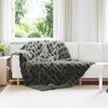vidaXL Faux Rabbit Fur Blanket Olite 4 pcs Dark Grey 150 x 220 cm
