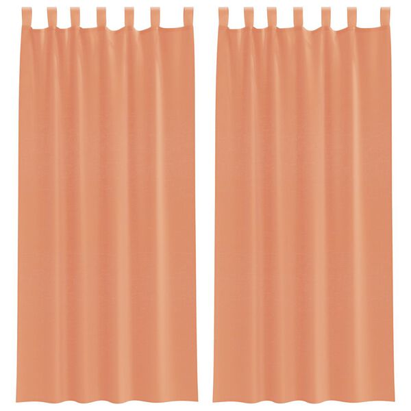 vidaXL Voile Curtains with Loops 2 pcs Terracotta 140x225 cm