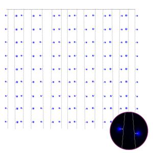 vidaXL LED Curtain Fairy Lights 3x3m 300 LED Blue 8 Function