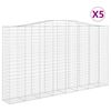 vidaXL Arched Gabion Baskets 5 pcs 400x50x220/240 cm Galvanised Iron