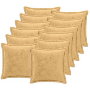 vidaXL Throw Pillow 12 pcs HOUTEN Taupe 40 x 40 cm Flannel