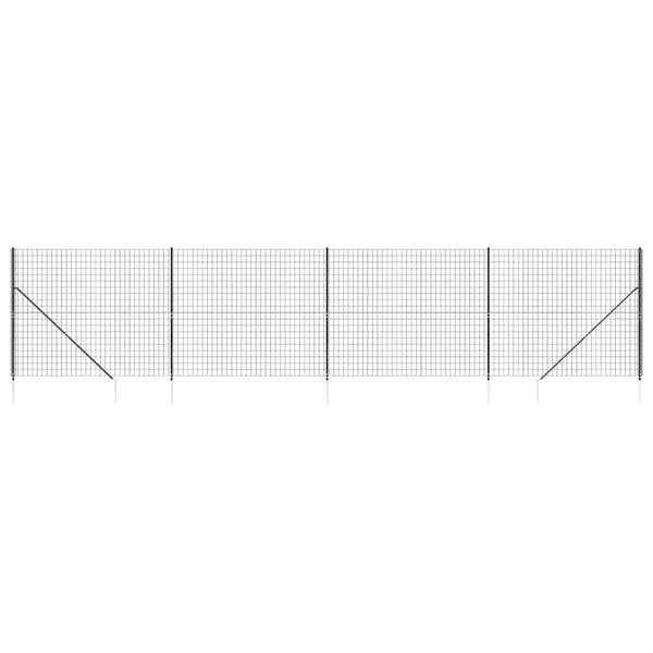vidaXL Wire Mesh Fence with Spike Anchors Anthracite 2x10 m