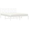 vidaXL Metal Bed Frame without Mattress with Headboard White 150x200cm